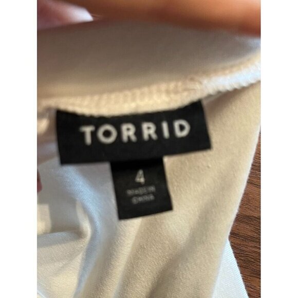 Torrid Floral Dress 4X White Midi Tropical Boho Coastal Feminine Hippie Classic - Picture 10 of 12